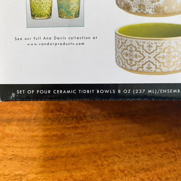 Ana Davis Lola Shimmer Ceramic Tidbit Serving Bowls 8oz Set of 4 Bright … - Picture 11 of 15